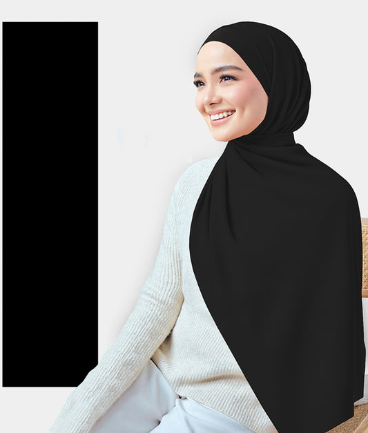 Chiffon Plain Rectangular Hijab in SA18 Dark color
