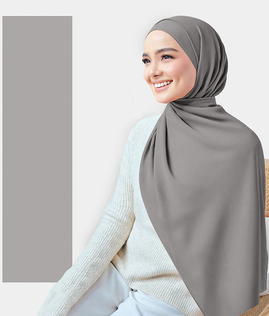 Chiffon Plain Rectangular Hijab in SA21 Dusk color