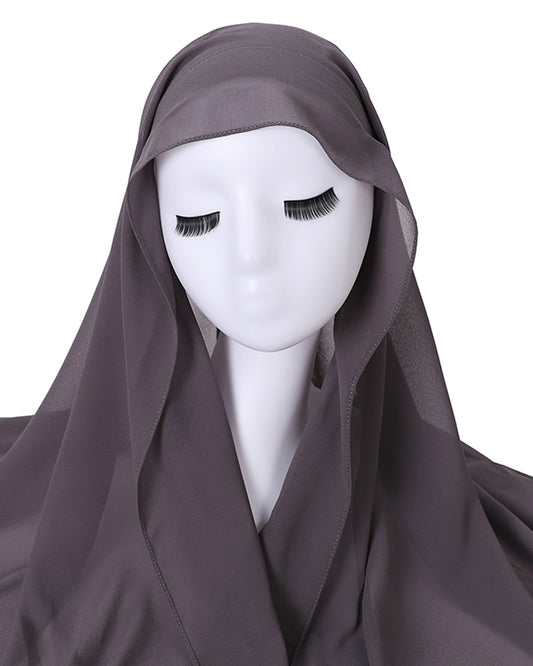 Instant Everyday Chiffon hijab with a pre-sewn jersey underscarf cap in Color 3 Coal