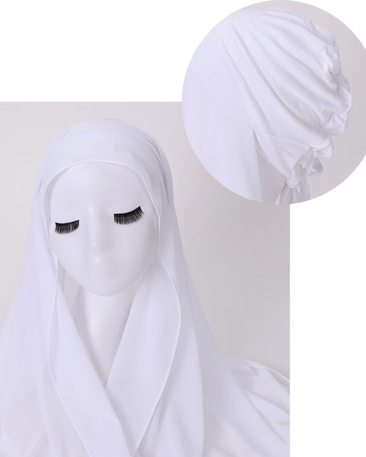 Instant Everyday Chiffon hijab with a pre-sewn jersey underscarf cap in Color 4 White