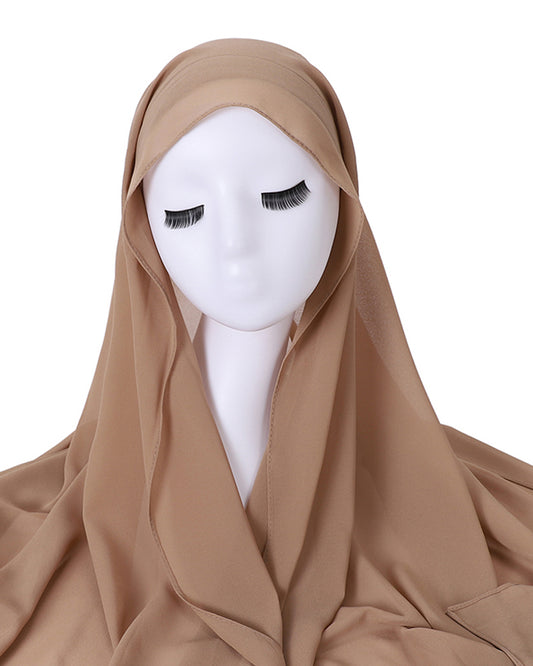 Instant Everyday Chiffon hijab with a pre-sewn jersey underscarf cap in Color 8 Sand