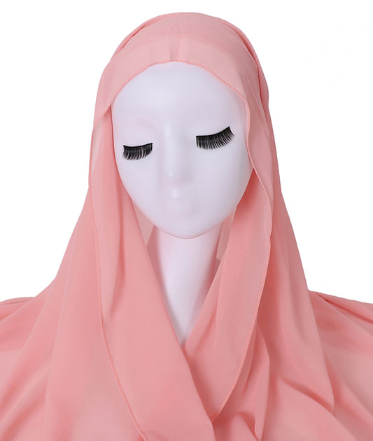 Instant Everyday Chiffon hijab with a pre-sewn jersey underscarf cap in Color 20 Marshmallow