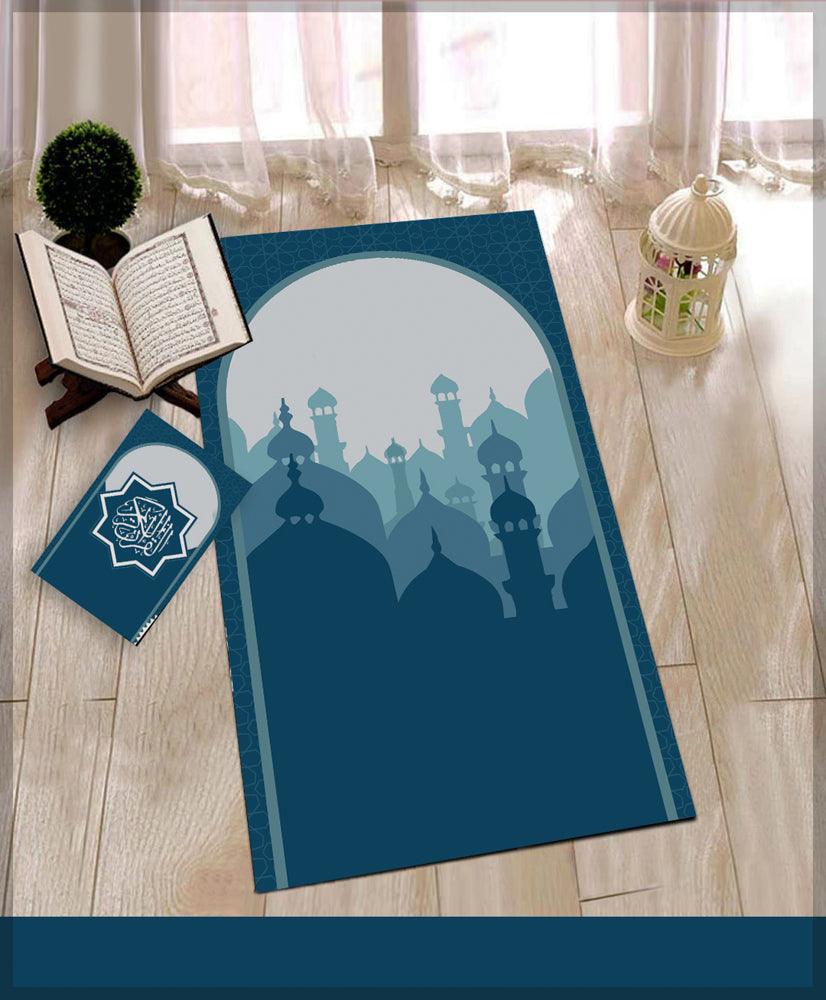 Daala Dawn Prayer Rug Muslim Mat Islamic Sajadah for Kids Men Women with Quran Box for Eid Travel Ramadan Soft Luxury Pin - ANNAH HARIRI