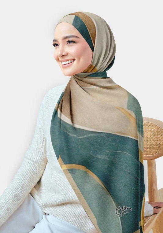 Dela Printed Chiffon Hijab - ANNAH HARIRI