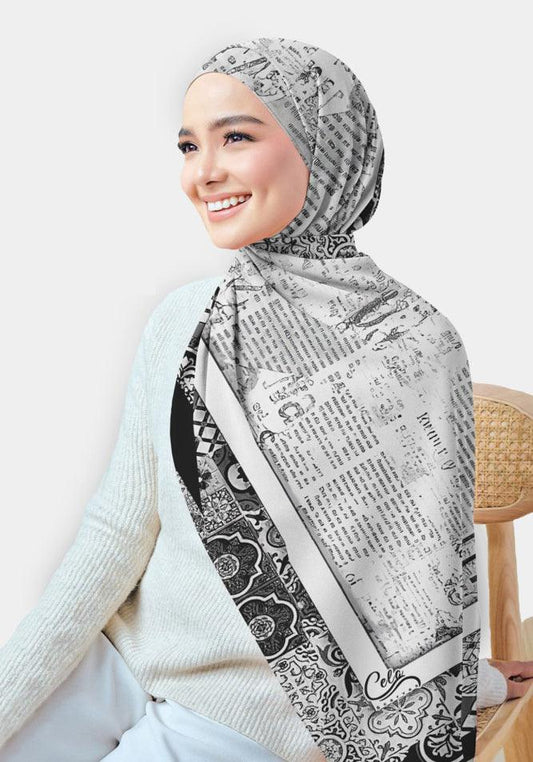 Iqraa Printed Chiffon Hijab - ANNAH HARIRI