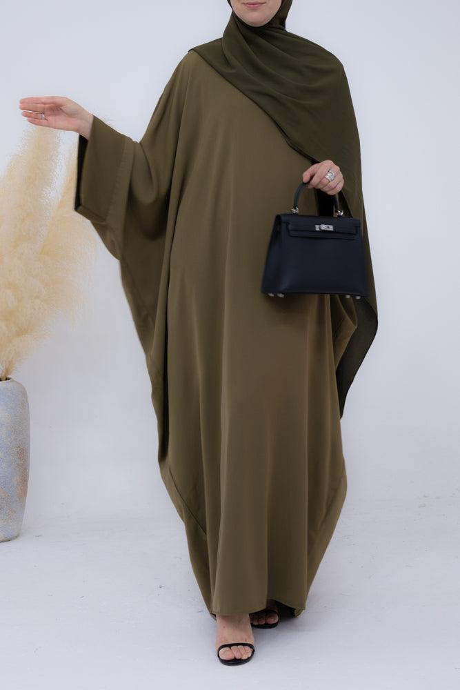 Katarina Batwing kimono sleeve Abaya with matching scarf hijab - ANNAH HARIRI