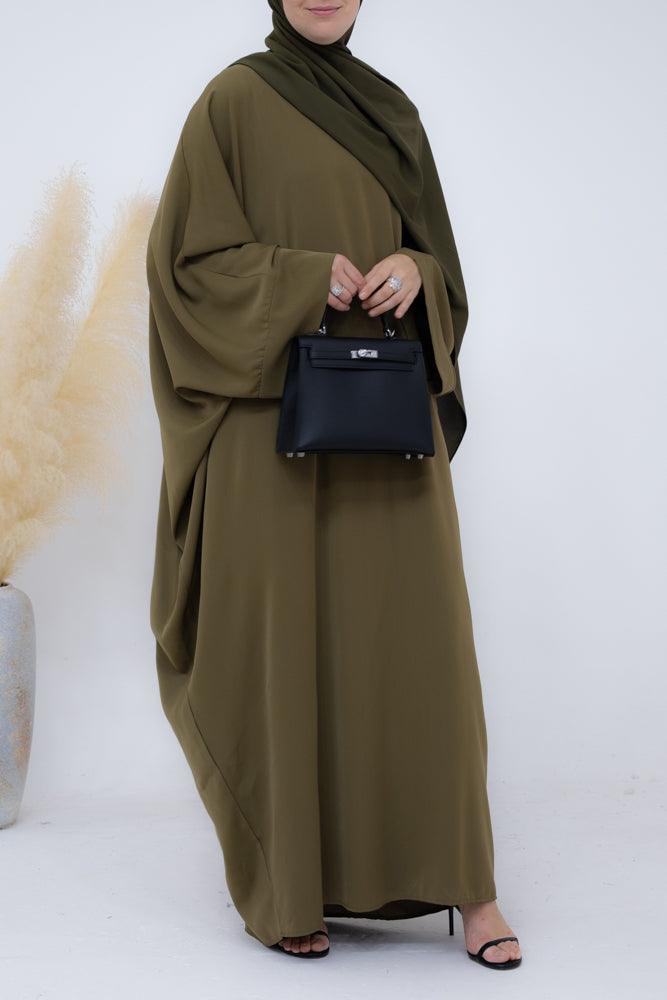 Katarina Batwing kimono sleeve Abaya with matching scarf hijab - ANNAH HARIRI