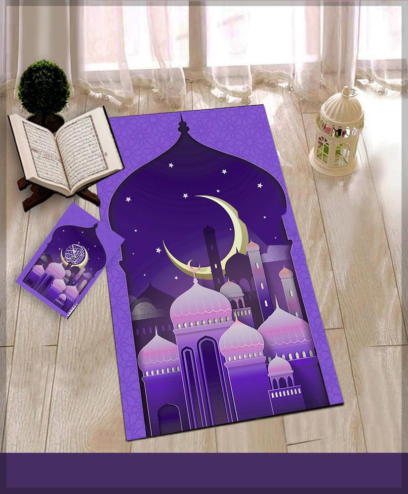 Markesh Prayer Rug Muslim Mat Islamic Sajadah for Kids Men Women with Quran Box for Eid Travel Ramadan Soft Luxury Pin - ANNAH HARIRI