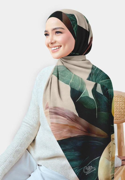 Masika Printed Chiffon Hijab - ANNAH HARIRI