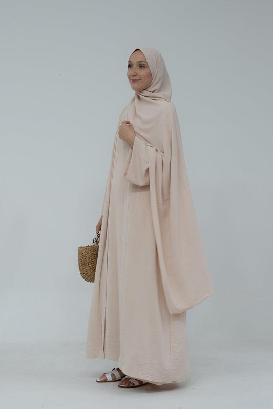Matiar abaya three piece set with scarf and inner dress and belt - ANNAH HARIRI