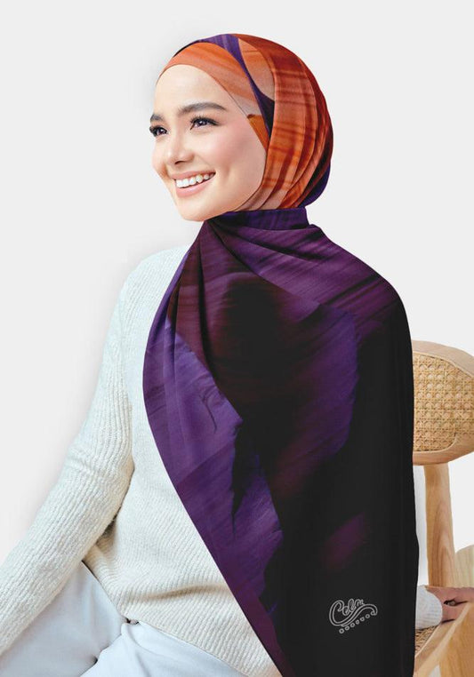 Midnight Printed Chiffon Hijab - ANNAH HARIRI