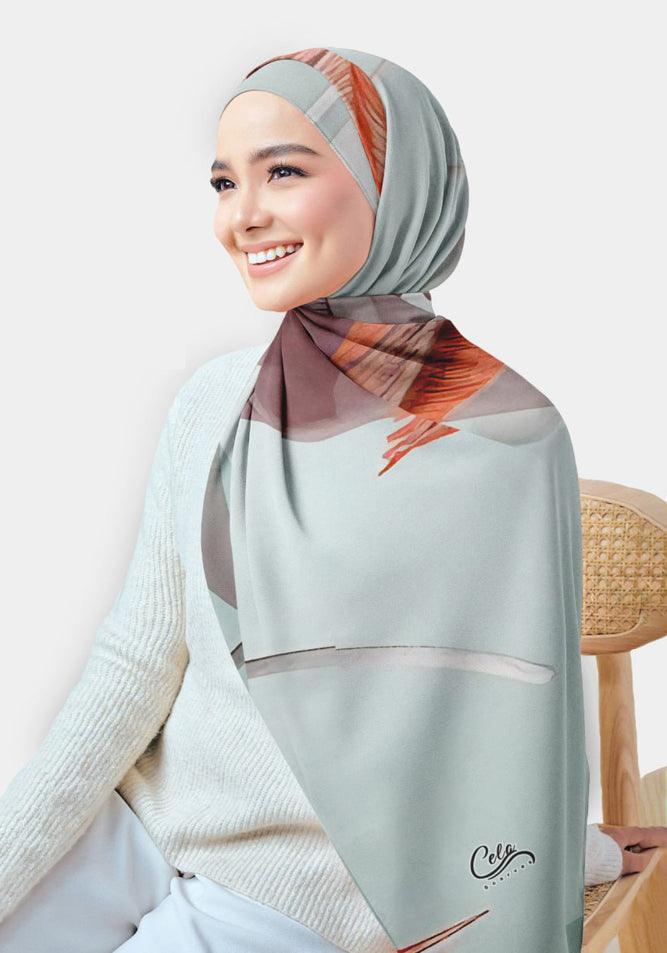 Morning Dew Printed Chiffon Hijab - ANNAH HARIRI