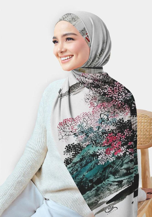 Patooti Printed Chiffon Hijab - ANNAH HARIRI