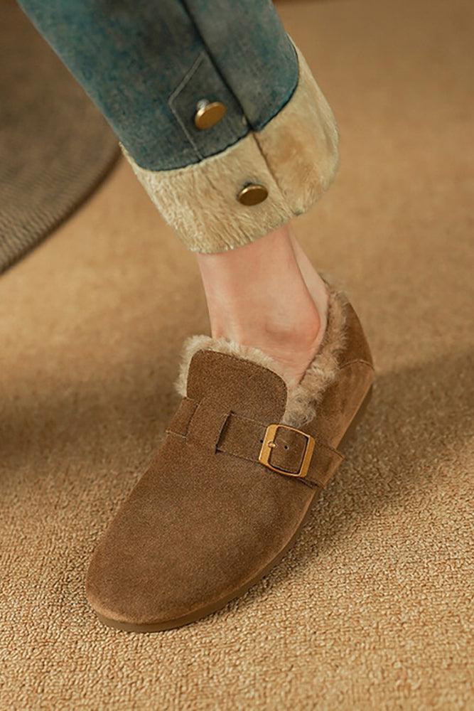 Tan VelvetStep Clogs for Women‘s Suede Soft Leather Clogs Adjustable Buckle Cork Non-Slip Shoes Home Shoes Youth Size available - ANNAH HARIRI