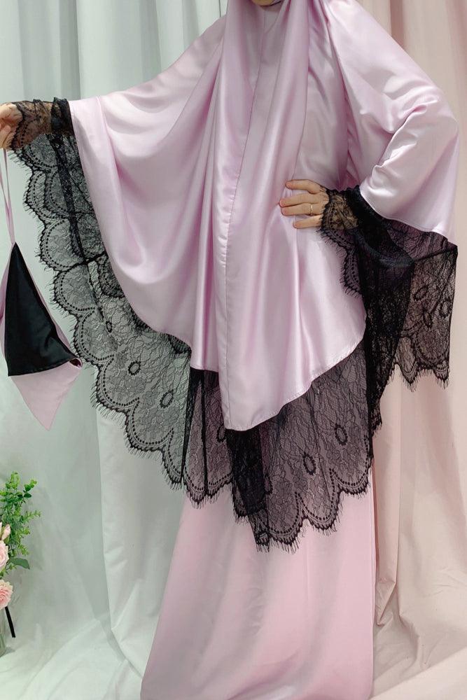 That classic Light Purple Signature Lace Prayer Robe - ANNAH HARIRI