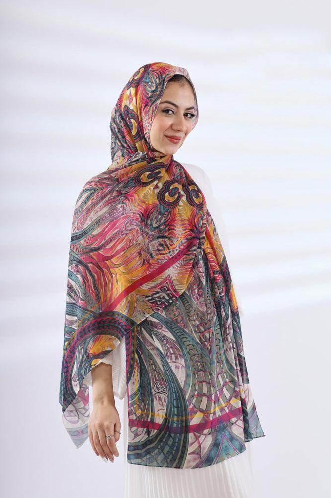 Tsaritsa Printed Chiffon Hijab - ANNAH HARIRI