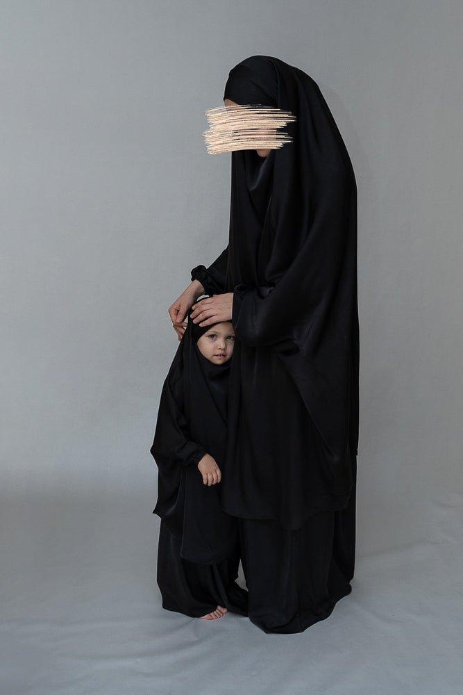 Adult Black prayer gown from "Mommy and Me Prayer Khimar collection - ANNAH HARIRI