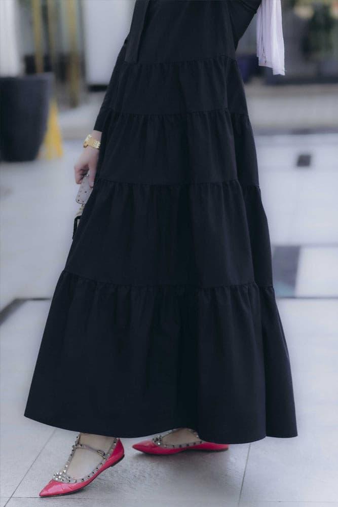 Akina cotton maxi smock dress in black - ANNAH HARIRI