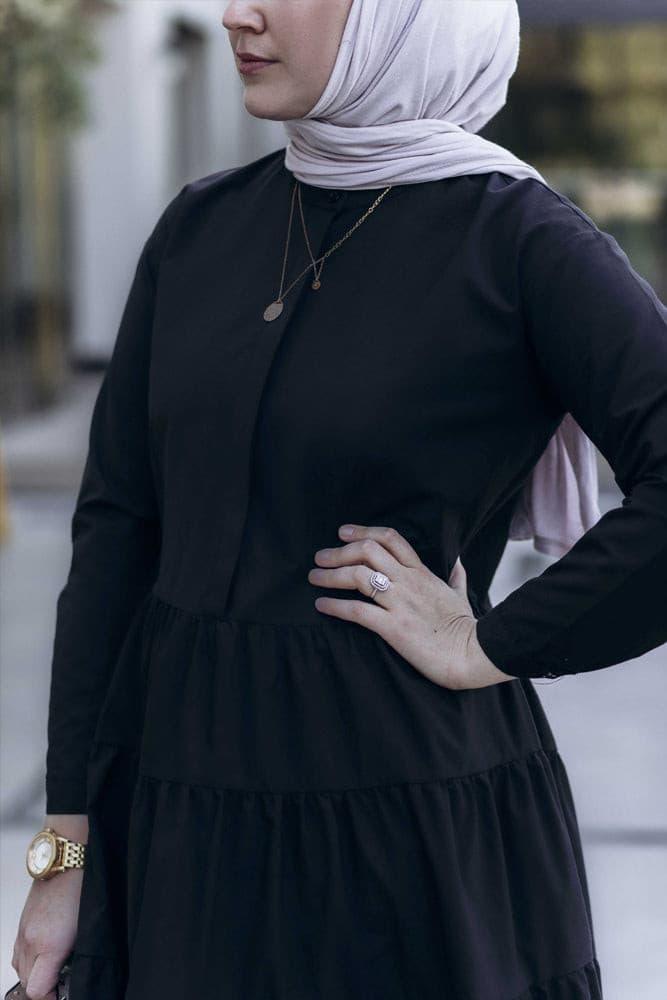 Akina cotton maxi smock dress in black - ANNAH HARIRI