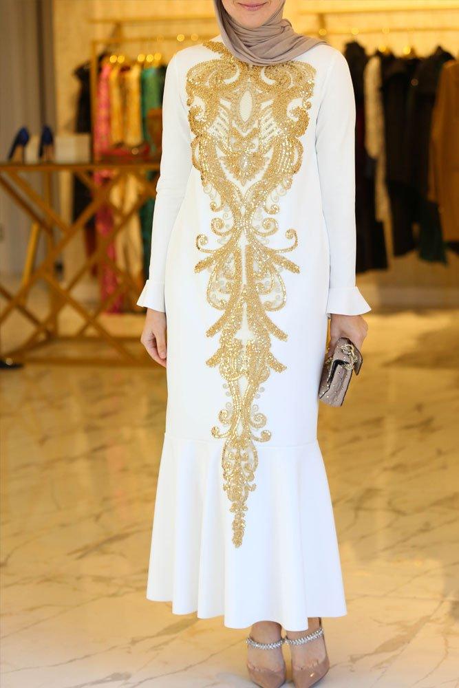 Arabesque Embroidered Dress - ANNAH HARIRI