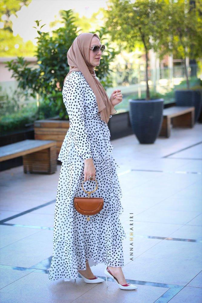 Best Dotted Modest Dress - ANNAH HARIRI