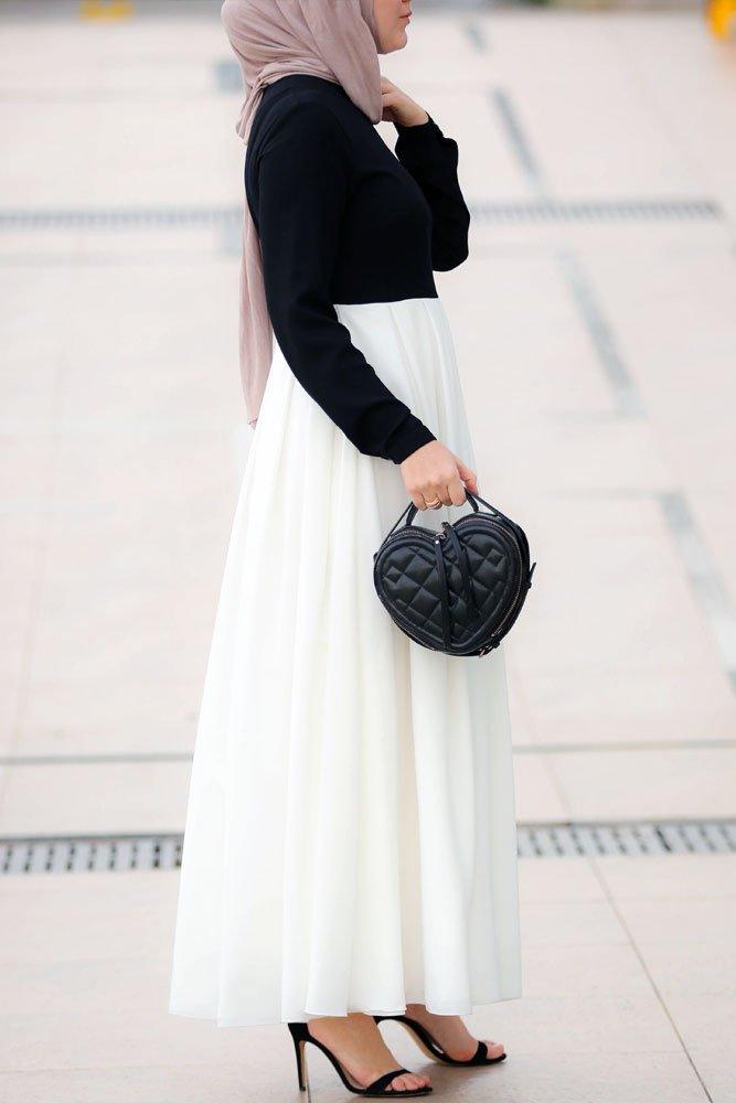 Beyaz Siyah Dress - ANNAH HARIRI