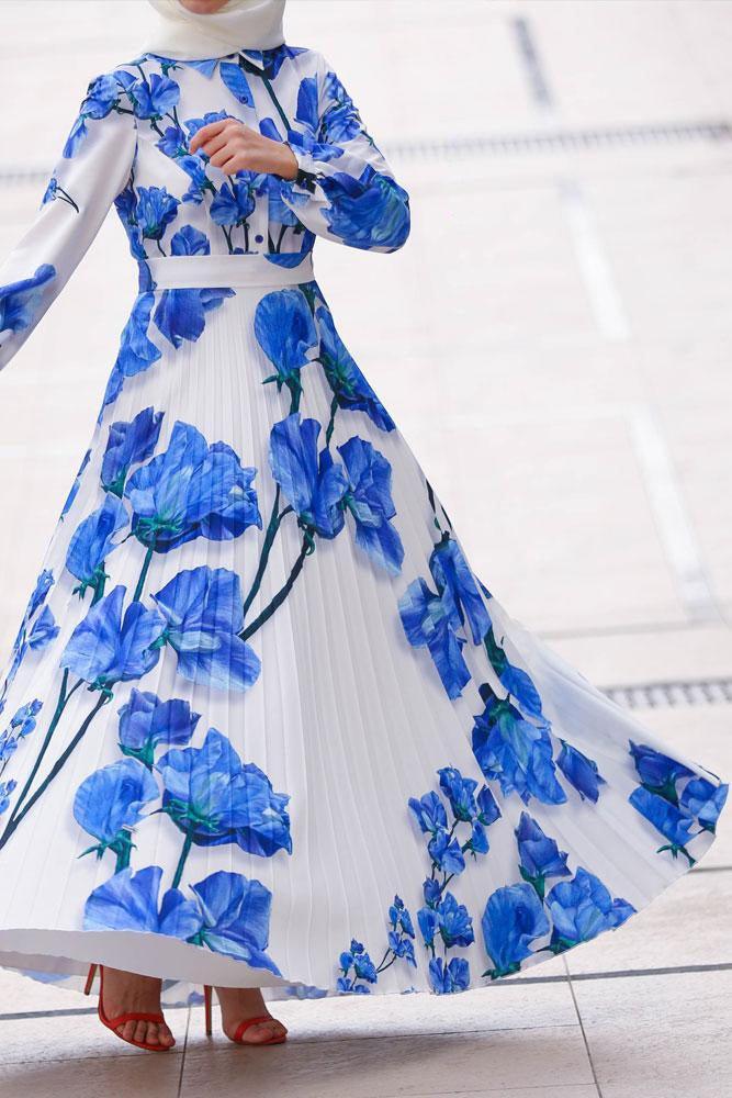 Blue Diamond Modest Dress - ANNAH HARIRI