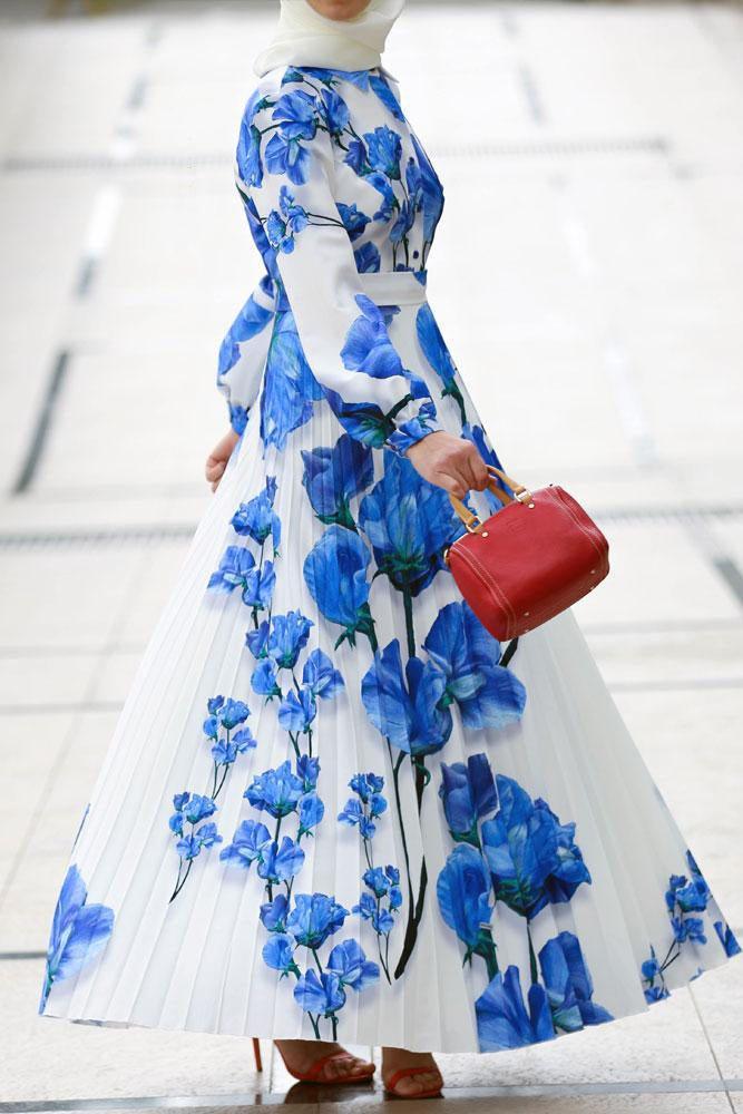 Blue Diamond Modest Dress - ANNAH HARIRI