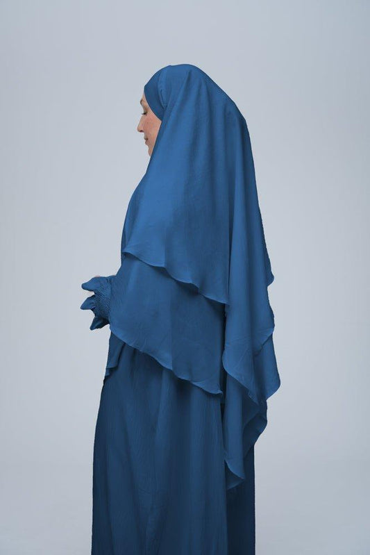 Blue Pristine prayer gown for Omrah or prayer - ANNAH HARIRI