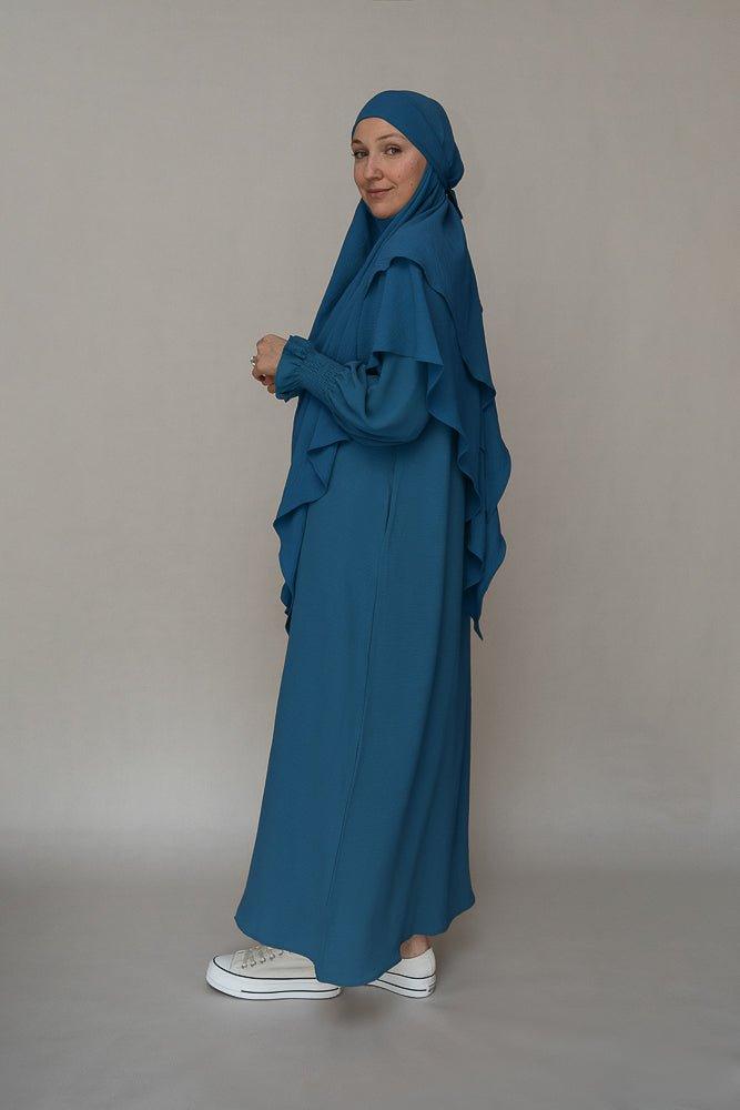 Blue Two layer khimar niqab feature - ANNAH HARIRI