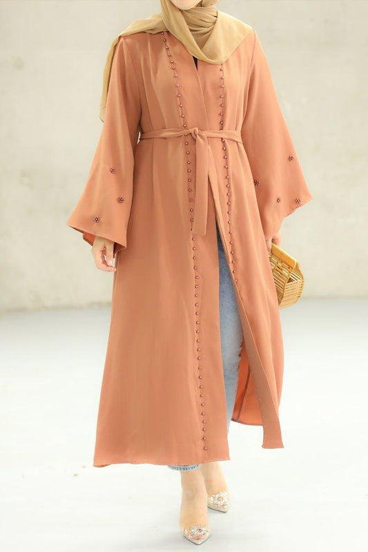 Brown Veiled Abaya - ANNAH HARIRI