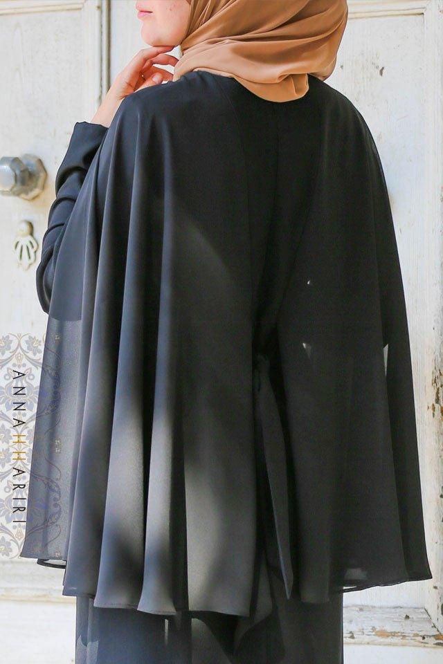 Cape Dress in Black - ANNAH HARIRI