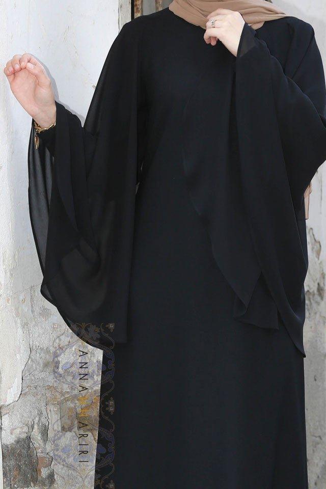 Cape Dress in Black - ANNAH HARIRI