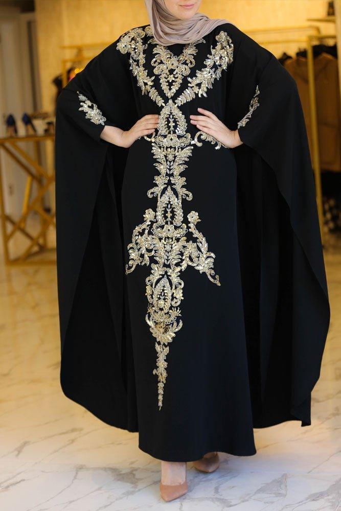 Cigdem Embroidered Abaya - ANNAH HARIRI