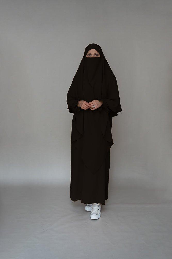 Classic Black Two layer khimar niqab feature - ANNAH HARIRI