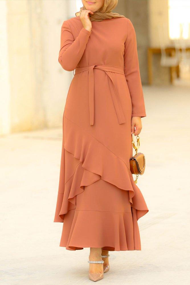 Coffee Modest Dress - ANNAH HARIRI