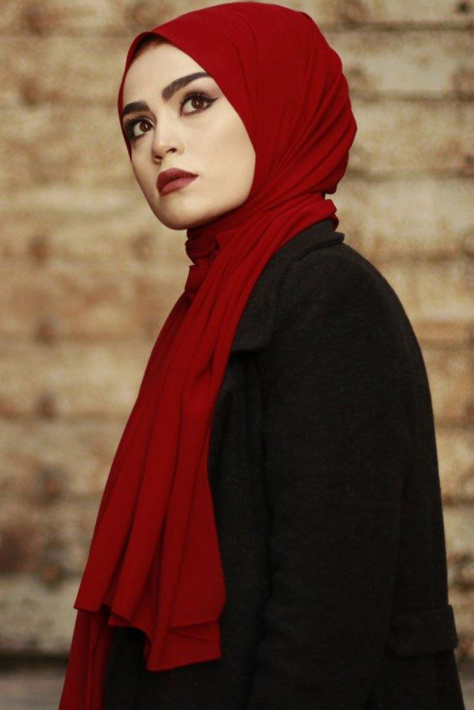 Crepe Bordo scarf - ANNAH HARIRI