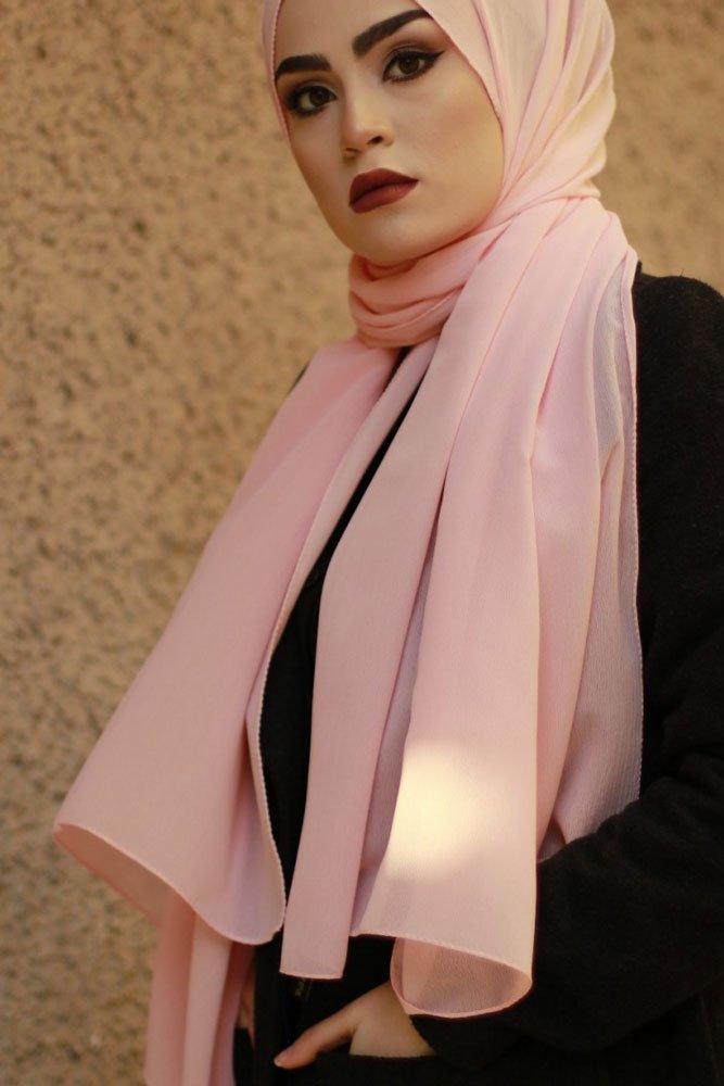 Crepe Light Pink scarf - ANNAH HARIRI