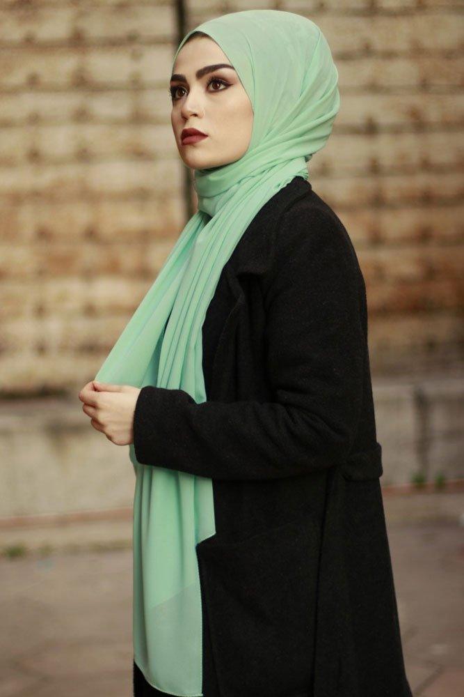 Crepe Mint scarf - ANNAH HARIRI