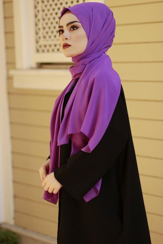 Crepe Violet scarf - ANNAH HARIRI