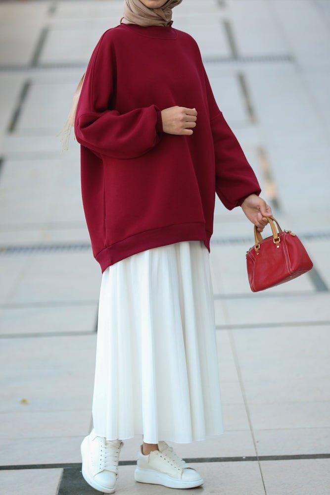 Crimson Oversized raglan-sleeve sweatshirt - ANNAH HARIRI