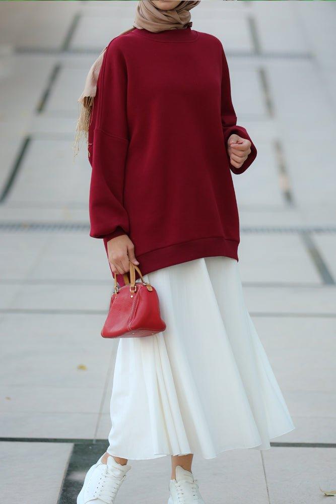 Crimson Oversized raglan-sleeve sweatshirt - ANNAH HARIRI