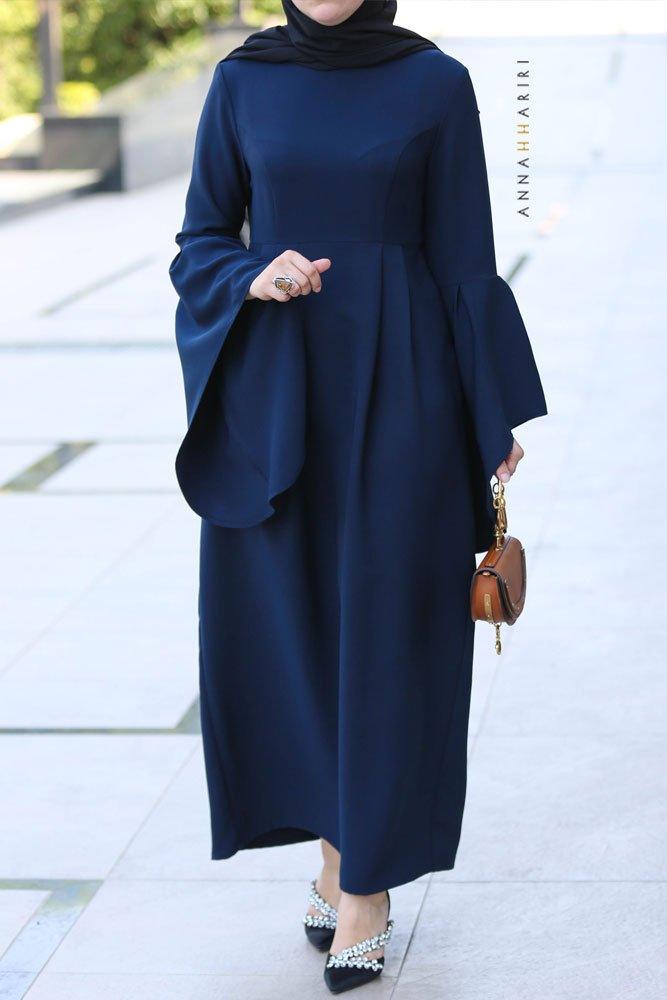 Dark Blue Swan Dress - ANNAH HARIRI