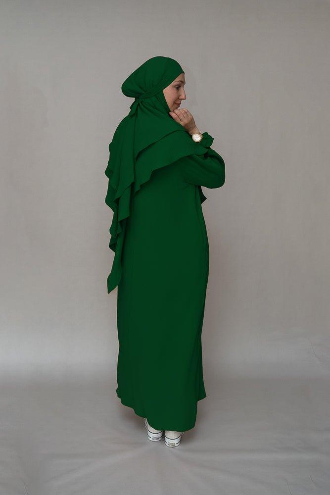 Dark Green Two layer khimar niqab feature - ANNAH HARIRI