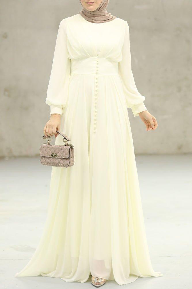 Empire Cream Dress - ANNAH HARIRI