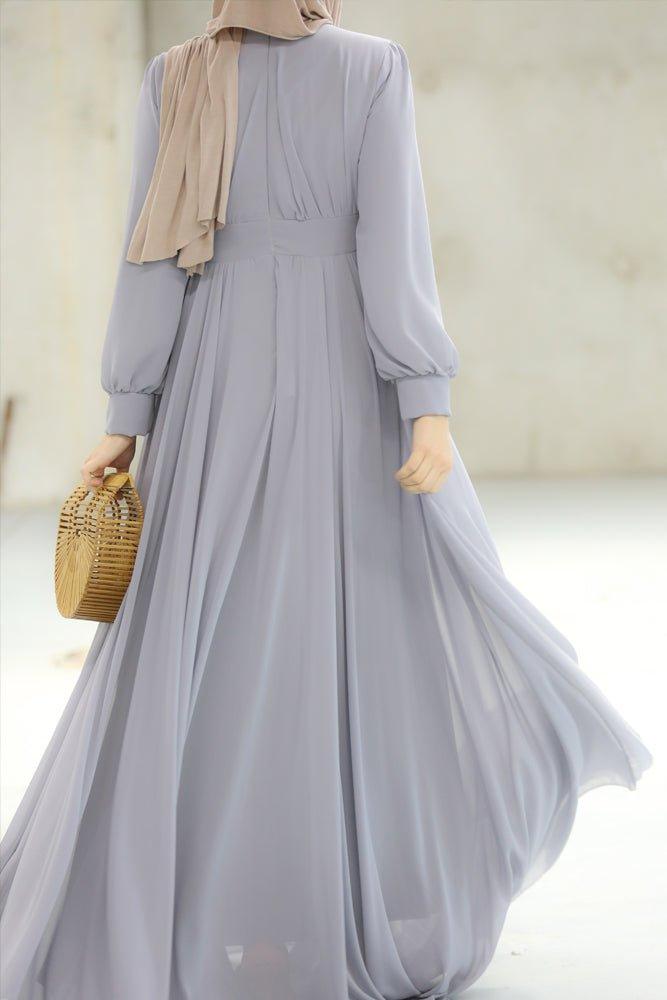 Grey Empire Dress - ANNAH HARIRI