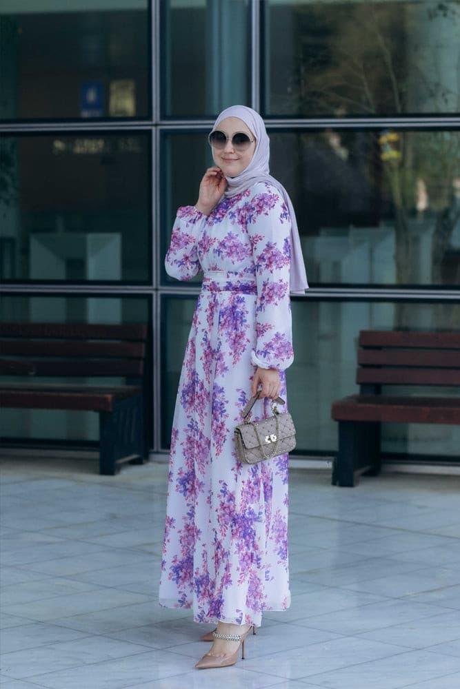 Karine lantern-sleeve floral-print dress - ANNAH HARIRI