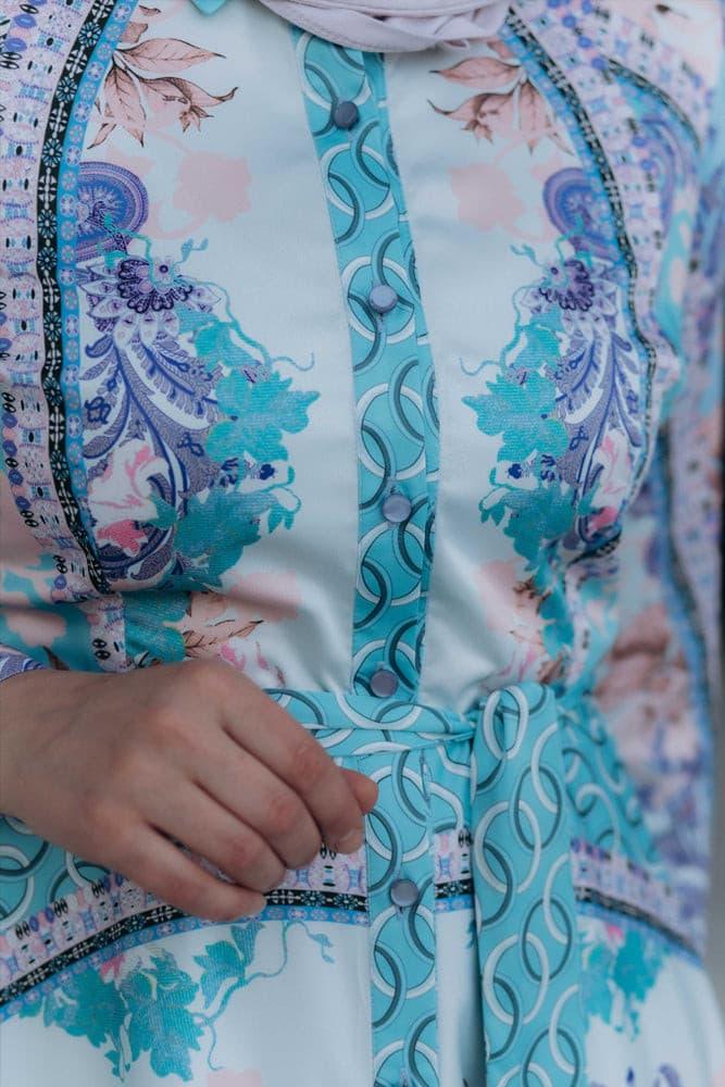 Kristina maxi dress with uneven cut and long sleeve - ANNAH HARIRI