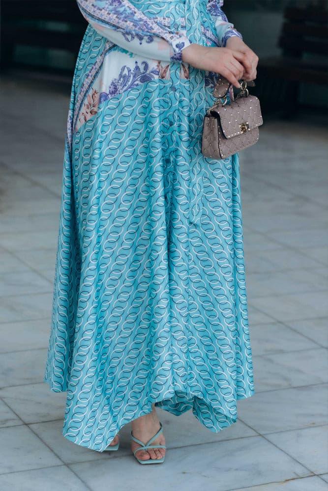 Kristina maxi dress with uneven cut and long sleeve - ANNAH HARIRI