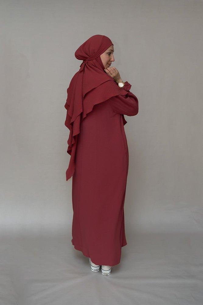 Maroon Two layer khimar niqab feature - ANNAH HARIRI